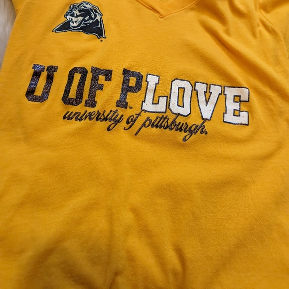 Soffe University of Pittsburgh Panthers Love bright yellow t-shirt size small - Picture 6 of 8